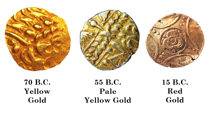 Colour and metal content of gold staters