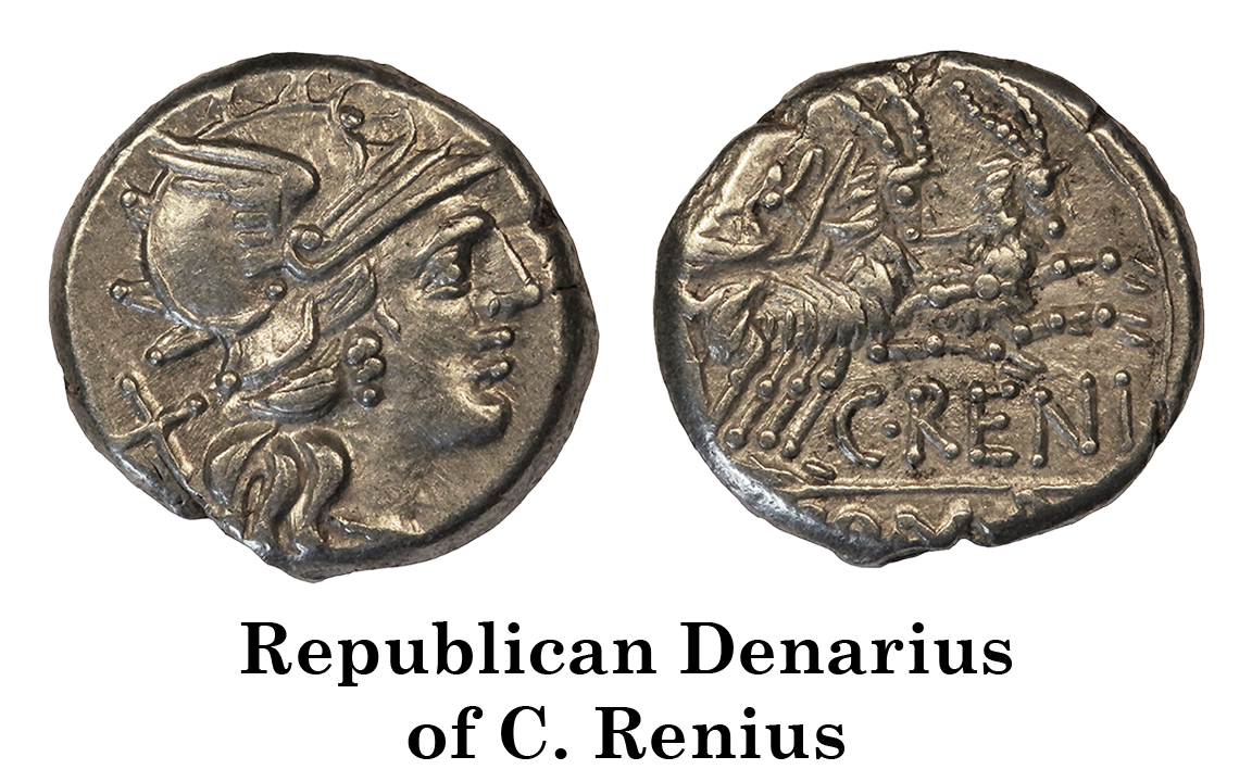 Roman Republic Denarius of C. Rufius Crawford 231/1