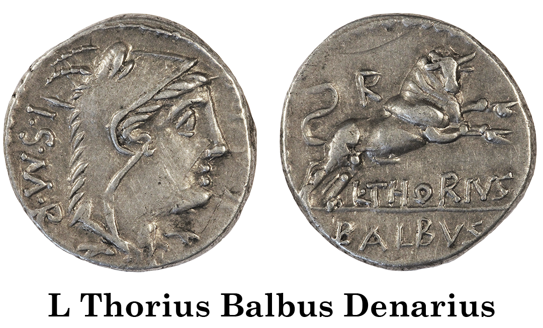 L Thorius Balbus denarius